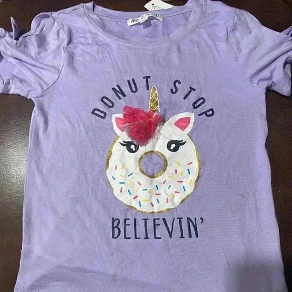 Love Glam Girl- Sarai Tie Sleeve Graphic Tee - Picture 1 of 1